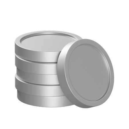 Silver Coins  3D Icon