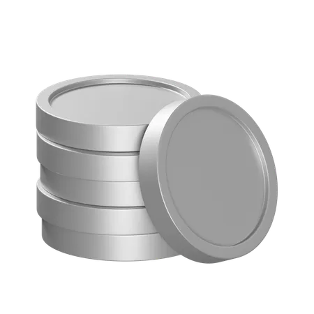 Silver Coins  3D Icon