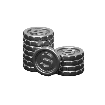 Silver Coins 3 D Icon Showcasing Shiny Silver Coins Symbolizing Wealth Investment And Financial Stability In Precious Metals Markets 3D Icon