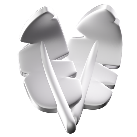 Silver Feather  3D Icon