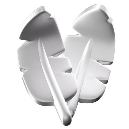 Silver Feather  3D Icon