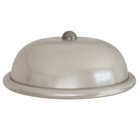 Silver Food Tray Delivery  3D Icon