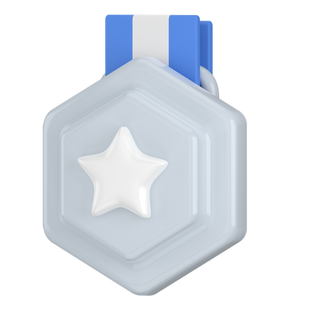 Silver hexagon  3D Icon