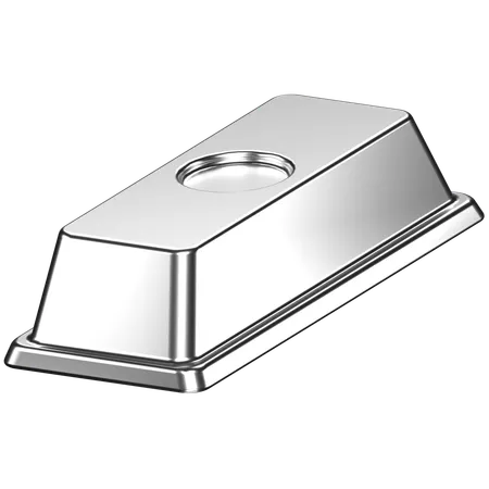 3 D Icon Of A Single Silver Bar 3D Icon