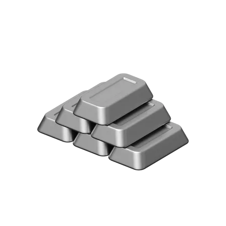 Silver Ingots 3 D Icon Featuring Bars Of Silver Symbolizing Wealth Investment And Financial Opportunities In The Precious Metals Market 3D Icon