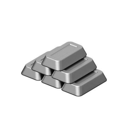 Silver Ingots  3D Icon