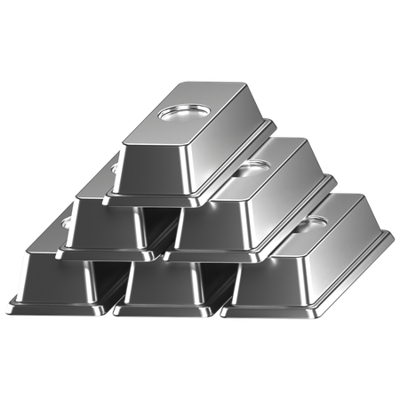 Silver Ingots  3D Icon