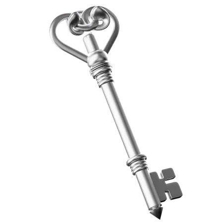 Silver Key  3D Icon