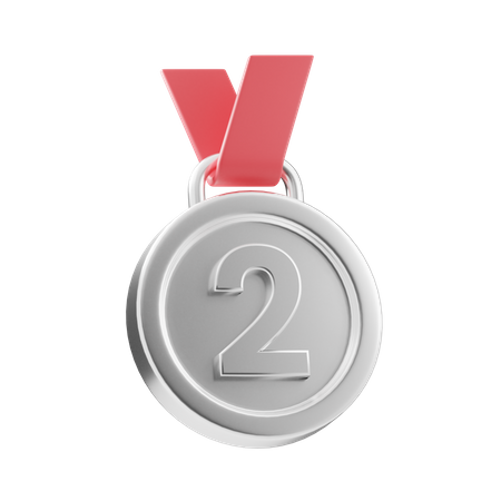 Silver medal  3D Illustration