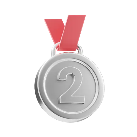 Silver medal  3D Illustration