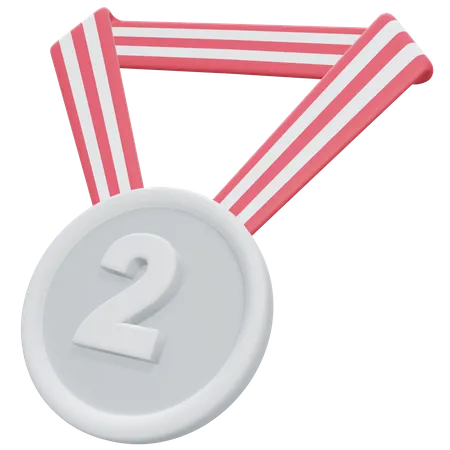 Silver Medal 3D Illustration