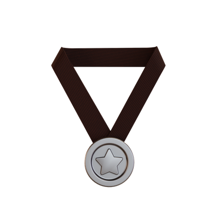 Silver medal  3D Illustration