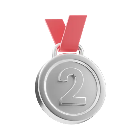 Silver medal 3D Illustration