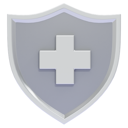 Silver Medical Shield  3D Icon