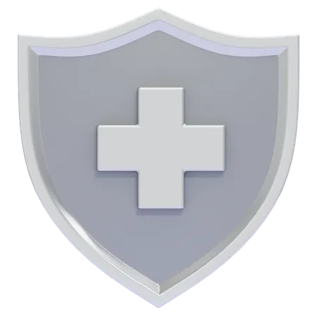 Silver Medical Shield  3D Icon