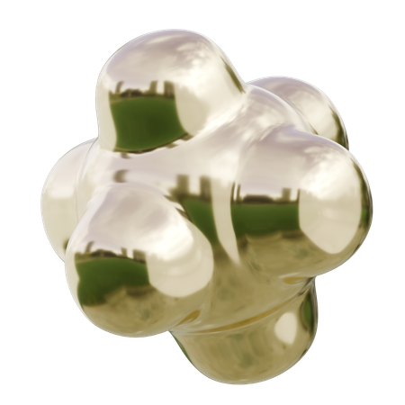 Silver Molecular Structure Abstract Shape  3D Icon