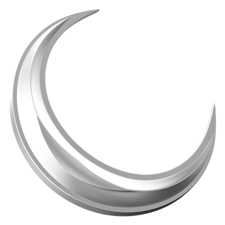 Silver Moon  3D Icon