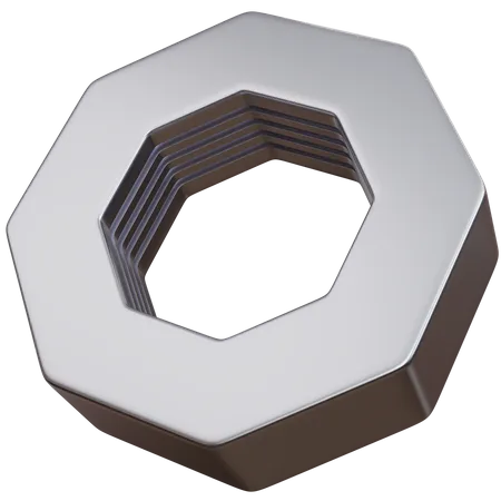 Silver Nut Bolt  3D Icon