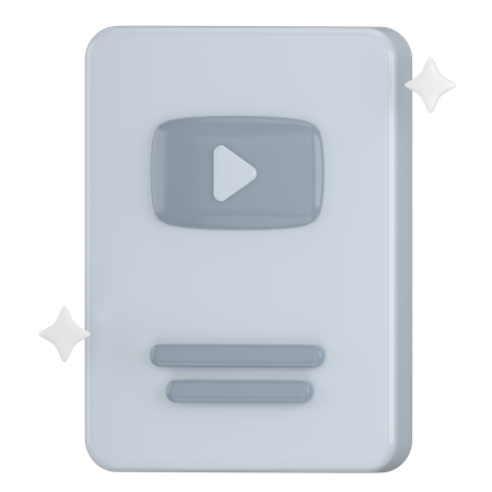 Silver play button  3D Icon