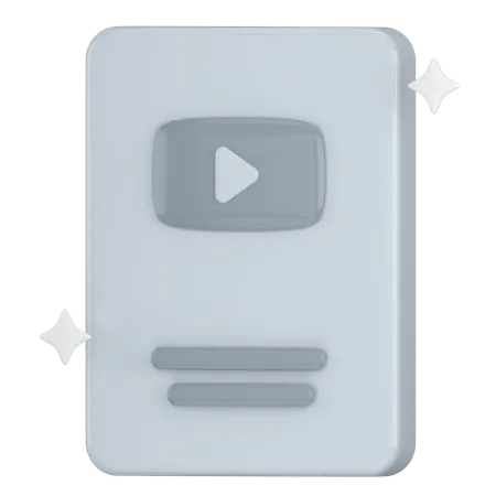Silver play button  3D Icon