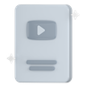 silver play button 3d logo
