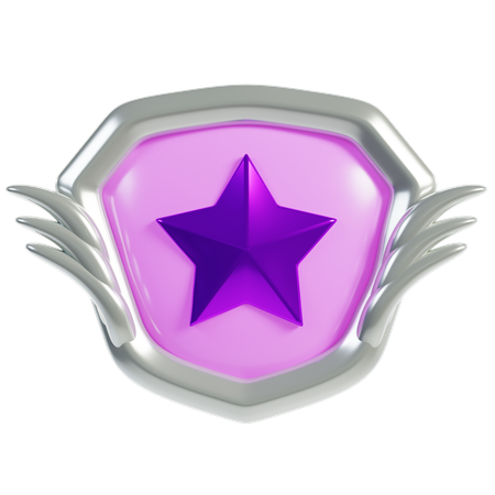 Silver Rank Badges  3D Icon