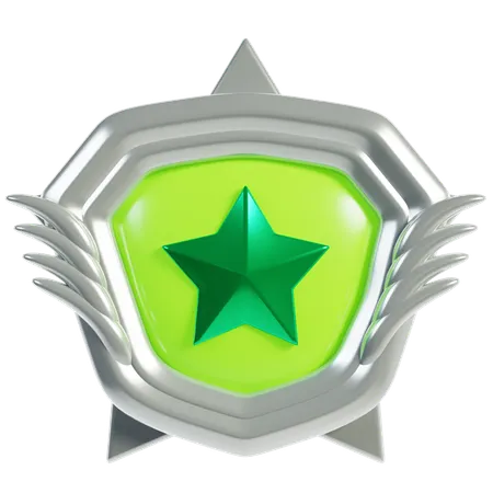 Silver Rank Badges  3D Icon