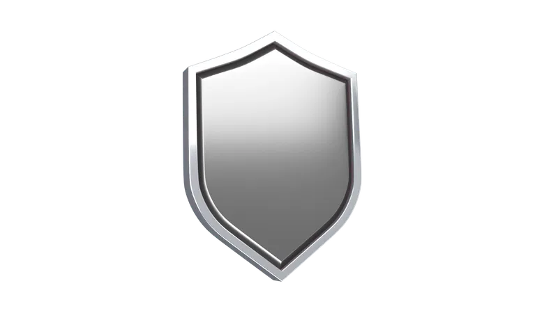 Silver Shield Shape Icon. 3D Gray Emblem Sign Isolated on White Background.  Symbol of Security, Power, Protection Stock Vector - Illustration of  friend, logo: 113549935