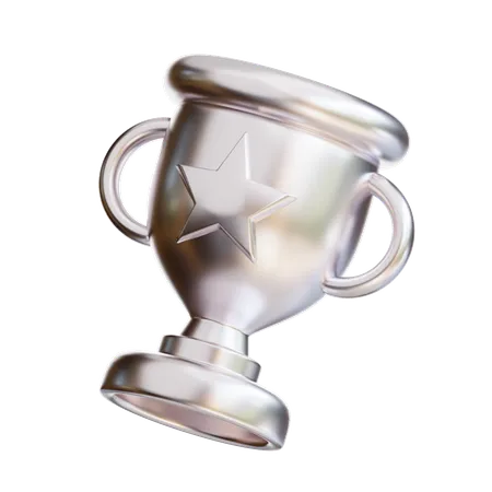 3 D Silver Trophy Icon 3D Icon