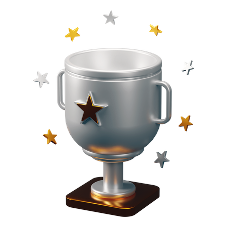 Silver trophy  3D Illustration