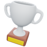 silver trophy 3d logo
