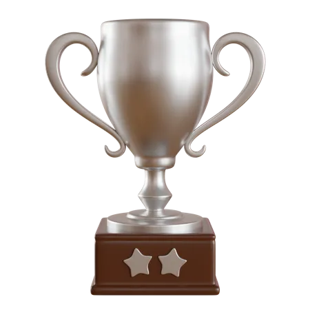 Silver Trophy Isolated On Transparent Background 3D Icon