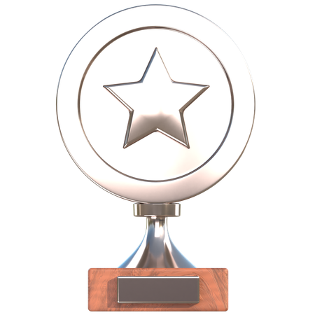 Silver Trophy Award  3D Icon