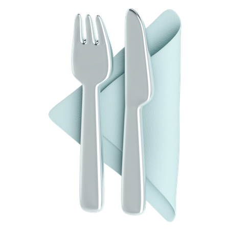Silverware-and-napkin  3D Icon