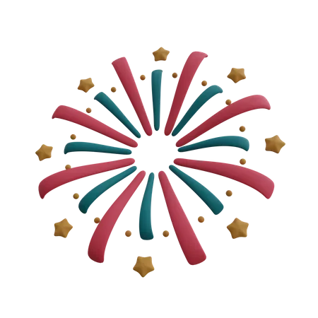 Neujahrsfeuerwerk  3D Icon