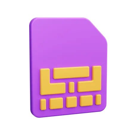 Sim Card  3D Icon