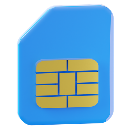 Sim Card  3D Icon