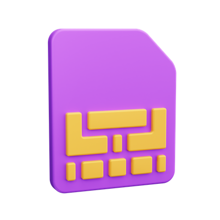 Sim Card  3D Icon