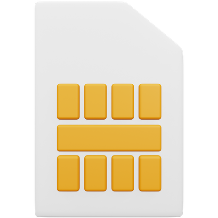 Sim Card  3D Icon