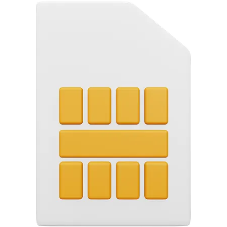 Sim Card  3D Icon