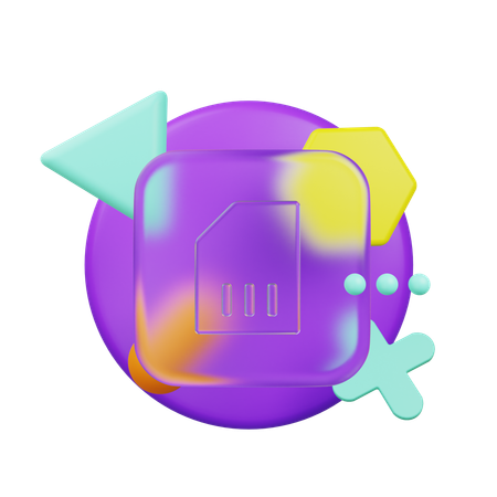 Sim Card  3D Icon
