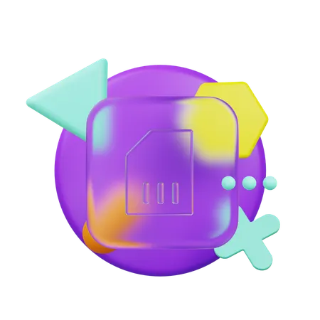 Sim Card  3D Icon
