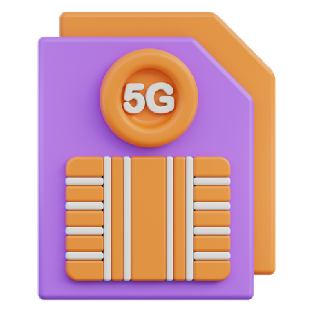 Sim Card 5G  3D Icon