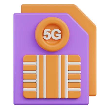 Sim Card 5G  3D Icon