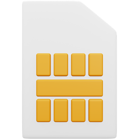 Sim Card 3D Icon