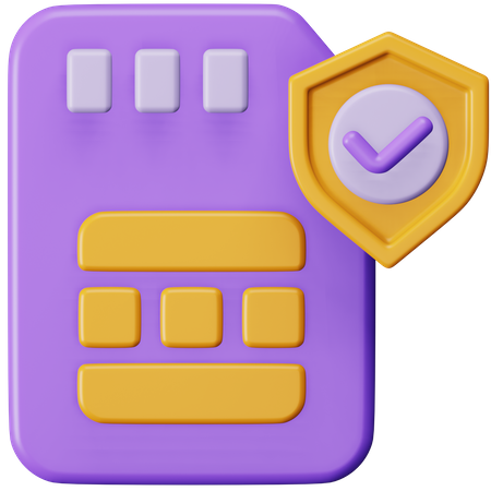 Sim Card Safety  3D Icon