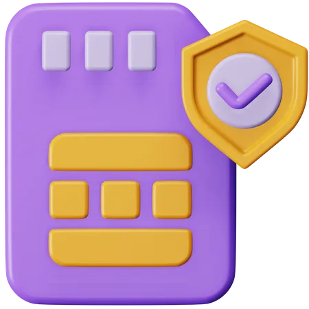 Sim Card Safety  3D Icon