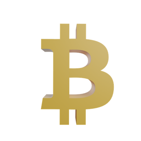 Símbolo de bitcoin  3D Illustration