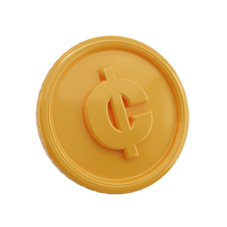 Moneda símbolo cedi  3D Icon