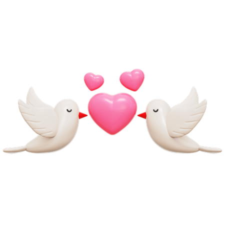 Símbolo de amor de pájaro  3D Icon